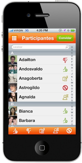 9 - Participantes - Lista com Icones